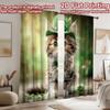 2D flat printing 2pcs Party Curtain Cute Cat Shamrock Hat Digital Printed Polyester Drapes Family Party Decoration Use for