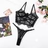 Temptation Lace Eyelash Fishbone Lingerie Set for Women
