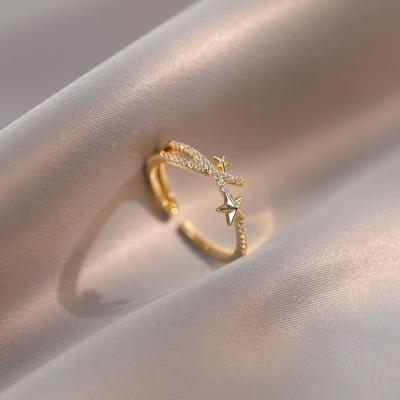 S925 Sterling Silver Gang Drill XINGX Open Ring Female Special-Interest Design Light Luxury High Sense Adjustable Ring