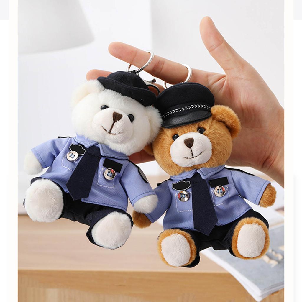Stylish Keychain Pendant Cartoon Police Bear Dolls Bag Pendants Bag Charm Backpack Pendant Gift for Law Enforcement Fans