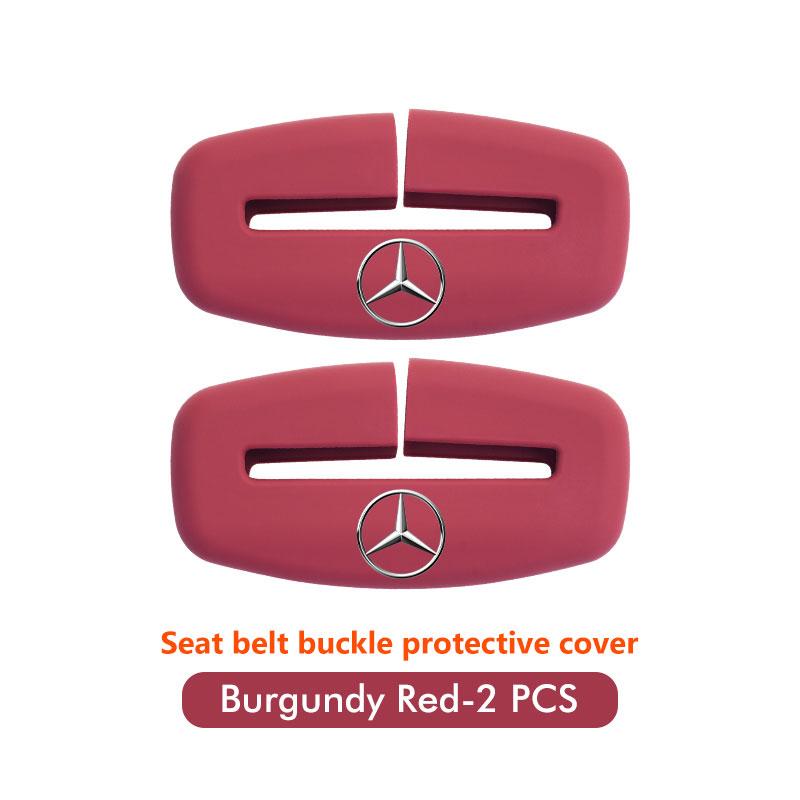 2pcs Silicone Car Seat Safety Belt Protection Buckle Clip Cover For Mercedes Benz AMG A C E S G Class W201 W210 W108 W204 W205