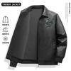 Slim-fit locomotive men's leather jacket spring and autumn lapel collar large size youth windproof trendy leather jacket men
