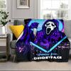 Ghostface Greetings Poster Blanket Flannel Blanket for Bed, Sofa, Camping, Hiking, Picnic Essentials, Gift for Family Fan Gifts