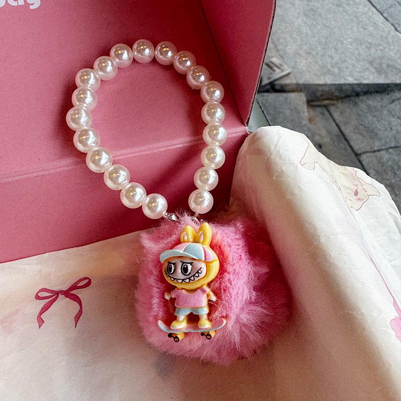 

Soft Cute Hairball Bunny Cute Plush Doll Keychain Girl Girlfriend Cartoon Creative Bag Pendant Jewelry розовый