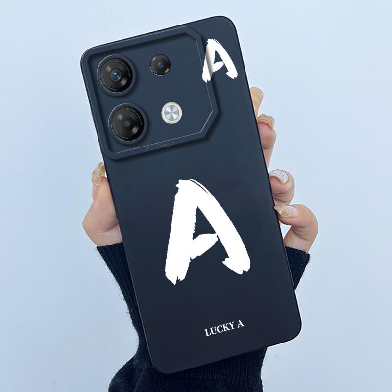 For Infinix GT 10 Pro X6739 Phone Case Lucky Initial Letter Matte Soft Silicone Shell For InfinixGT 10Pro GT10 Pro Cover Casing