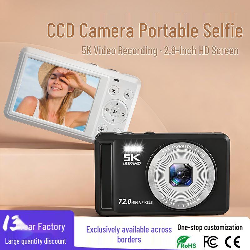 

5K HD Digital Camera - Portable Selfie & Photography Camera Black [4K Standard]