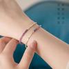 Amethyst und Silber Armband, ultrafeines Sterling Silber gestapeltes Armband, lila Kristallperlen, exquisit und elegant für Frauen