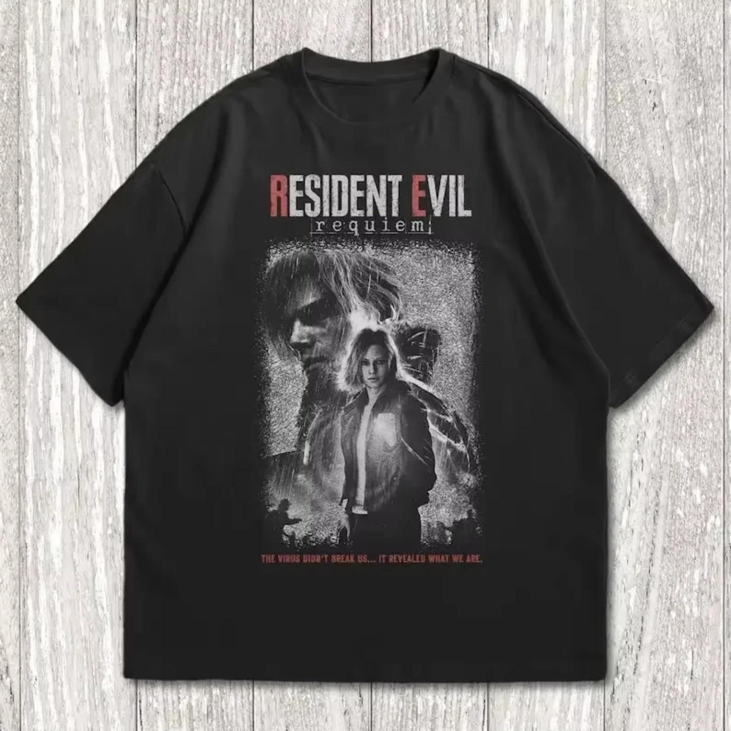 

2026 Residents Evils 9 Requiem T-shirt Men and Women Summer Cotton Clothing Casual Fashion Short Sleeved Tee Streetwear Unisex S чёрный