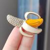 Korean Style Rhinestone Banana Brooch: Cute Lapel Pin & Bag Pendant