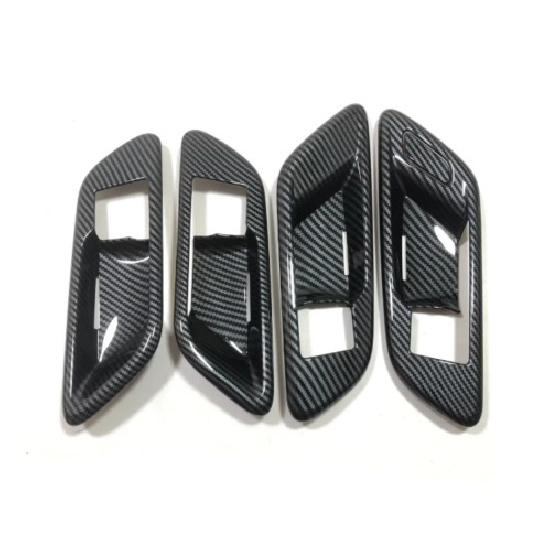 For Toyota Crown -2025 Carbon Fiber Car Inner Door Handle Bowl Cover Trim 4X
