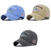 Retro Peaked Cap Style Shark Embroidered Baseball Cap Large Brim Size Adjustable