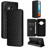 Cubic Grid Texture Flip Leather Phone Case