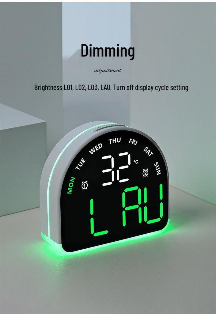 Multifunctional LED Ambient Alarm Clock with Temperature Display and Multiple Alarms