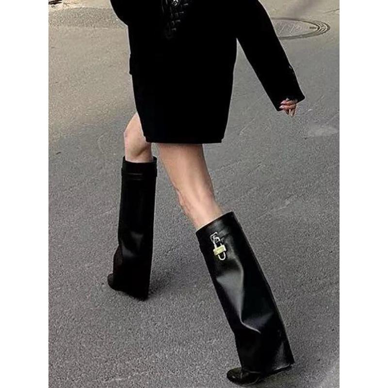 Fashion European And American Knee-High Boots Children'S Versatile Pointed Lock Trouser Boots