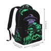 Funny Bigfoot And Alien Heart-shaped Hand Pattern Student Backpack School Bag Travel Daypack for Men Women Bookbag Shoulder Bags