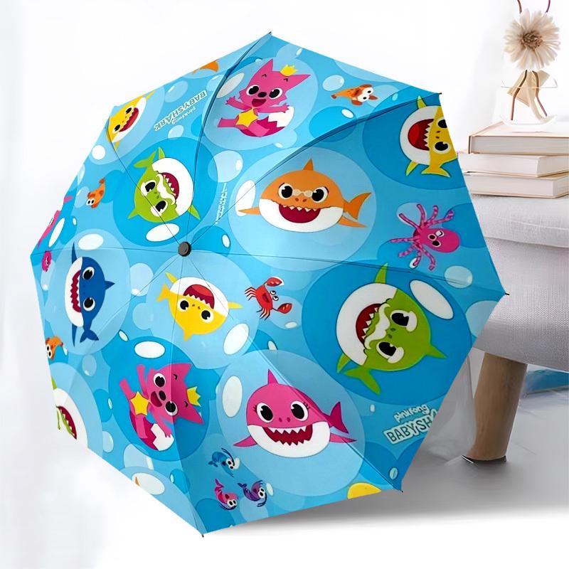 1pc Baby Shark Pattern Umbrella with Plastic Handle,Suitable for All Seasons Home Travel Outdoor UmbrellaM1338