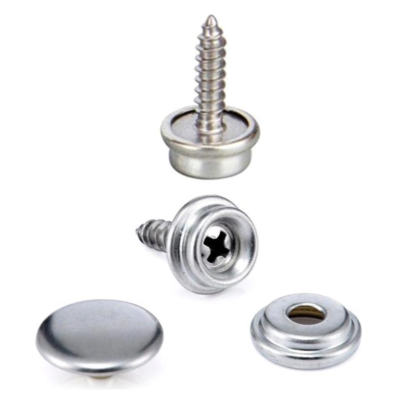 150Pcs Stainless Steel Marine Grade Canvas and Upholstery Boat Cover Snap Button Fastener Kit 15mm Screws Snaps with Tool