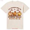 Stardew Valley Hühner Puffdruck T-Shirt für Spieleliebhaber S 5XL vintage gewaschen Unisex weich lässig bequem atmungsaktiv
