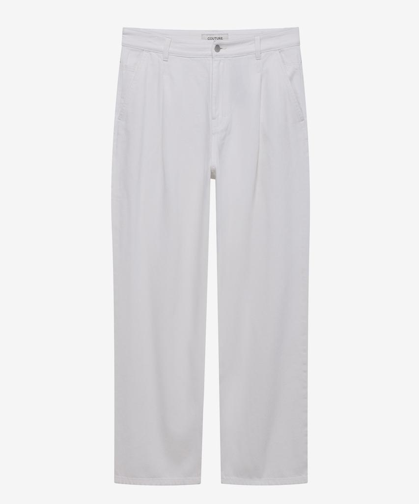 Mind Bridge [Couture] 9Oz Wide One-Pleat White Denim Pants