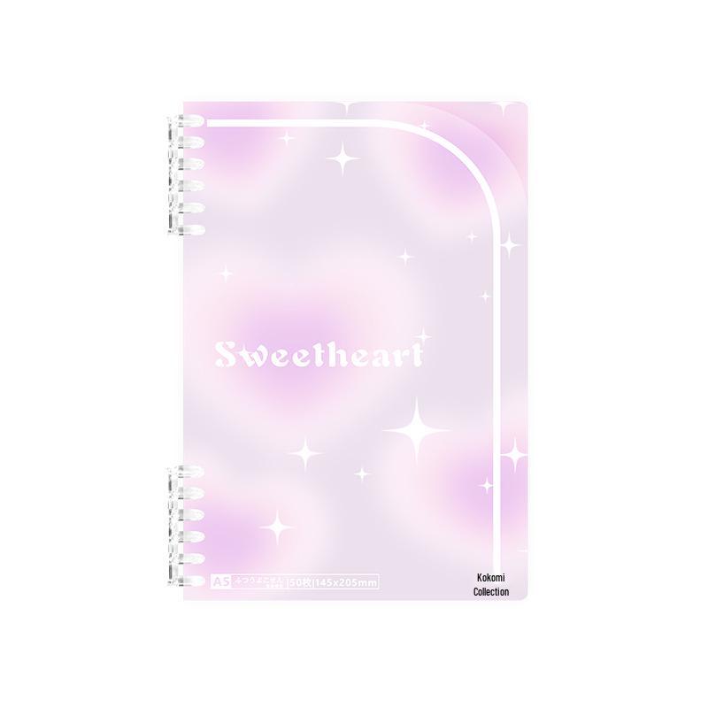 

A5 Colorful Loose-Leaf Notebook with Removable 6-Ring Binder and Transparent Cover