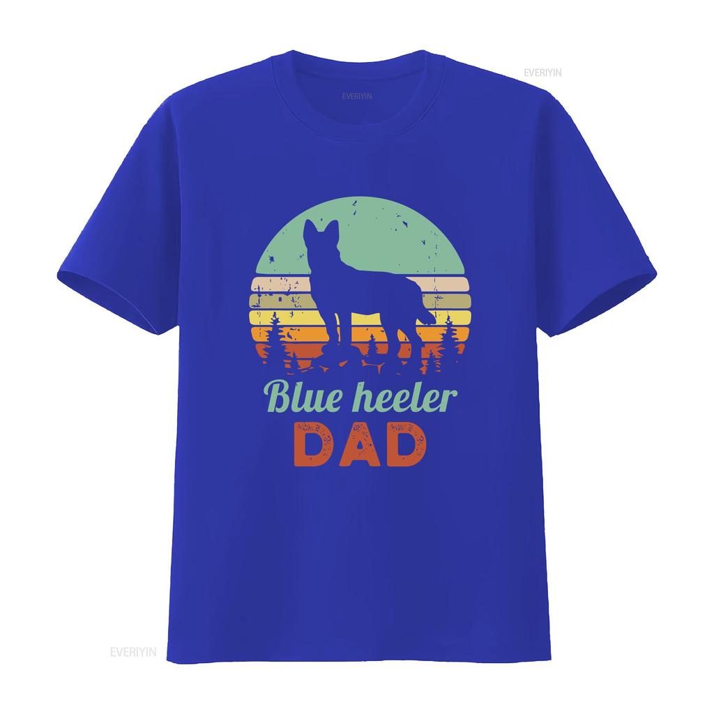 Blue Heeler Dad T Shirt Dog Lover Retro Vintage vintage Washed homme Breathable Unisex Soft streetwear Versatile Comfortable