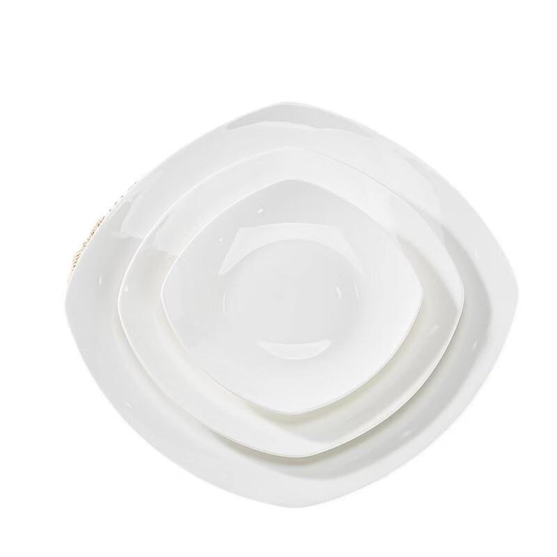 Zhi Shi White Bone China 10.5-inch Square Dinner Plate