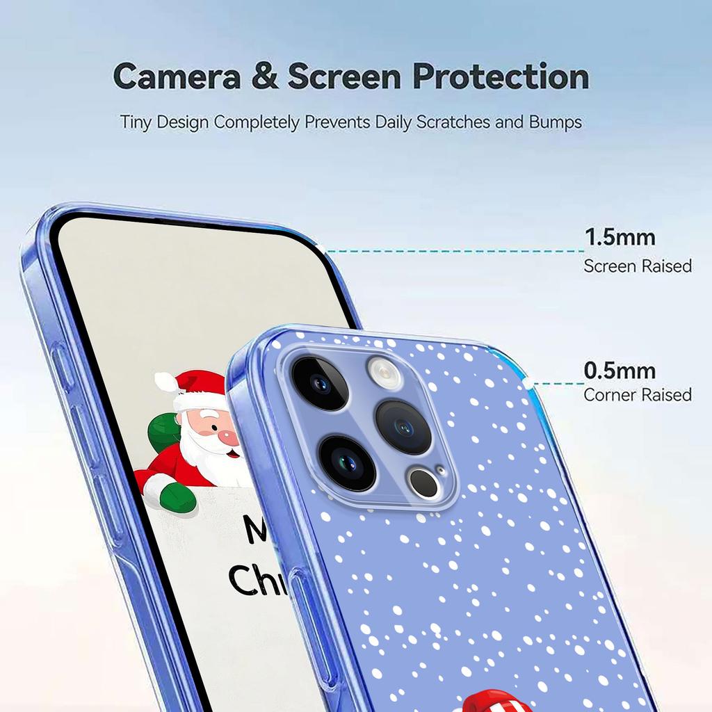 For iPhone 12 Pro Max 6.7 inch Case Christmas Themed Pattern Printing TPU Phone Back Cover
