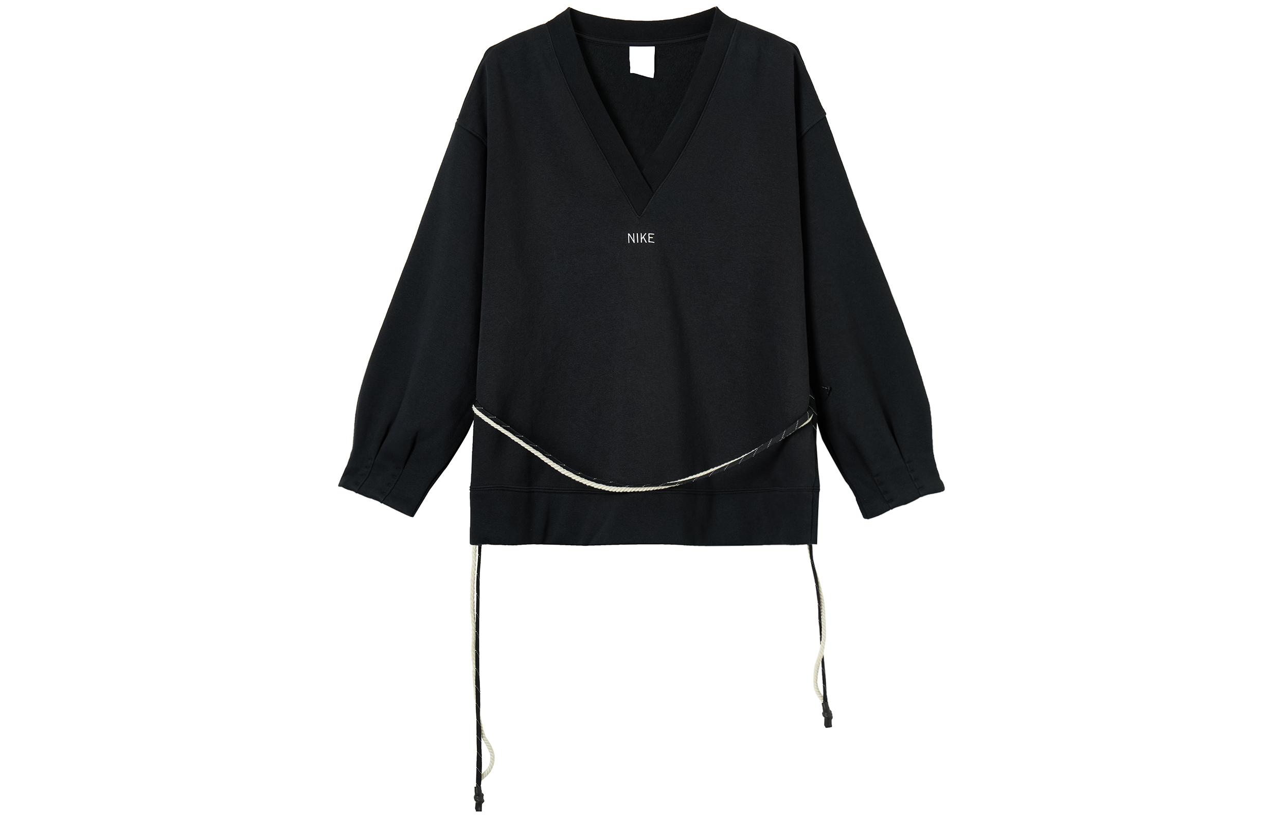 Nike Sweatshirts Women s Black V Neck Moderate Other DM6156-010 S