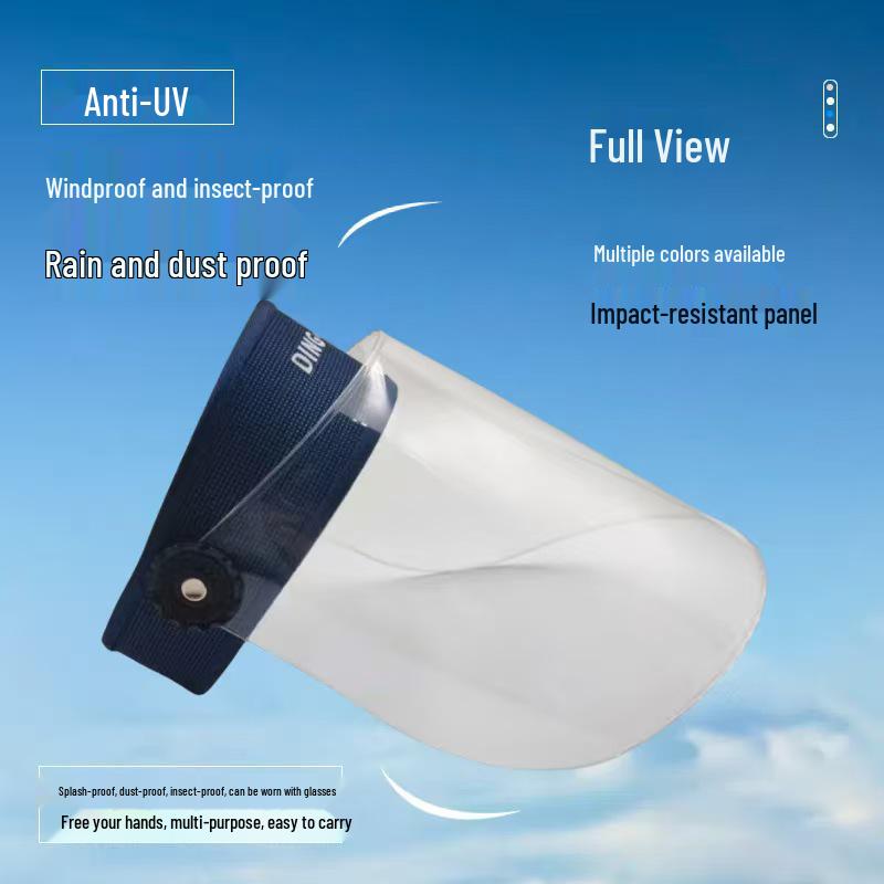 

UV Protection Sunshade Hat with Transparent Face Mask - Windproof, Dustproof, Insect-Proof for Men and Women One Size