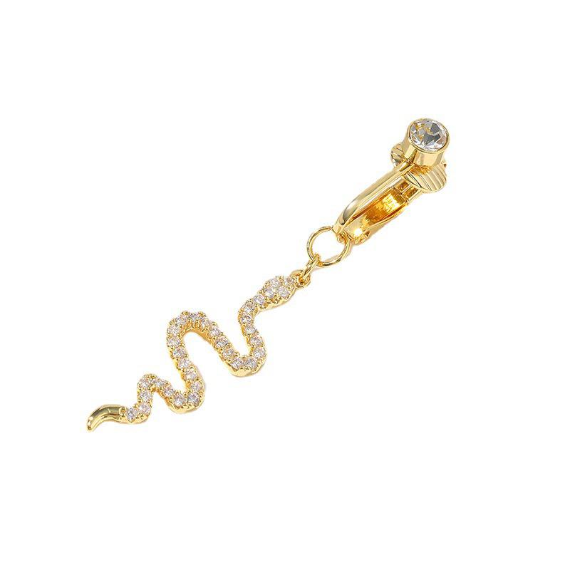 Faux Ventre Serpent Faux Piercing de Ventre Clipable Boucle d'Oreille Ombilicale à Clip