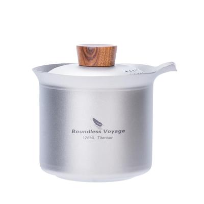 Boundless Voyage Titanium Small 125ml Easy To Travel Portable Perfect for Outdoors and Includes Storage Ti3145D Teapot, Stylish, Heat-Resistant,