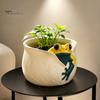 Versatile Gardening Gift for Women 3D Frog Planter, Cute Animal Plant Pot with Leaf Vein Weather Resistant Planter Outdoor Garden Textures, Decorative