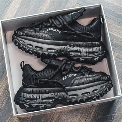 New Classic Men's Shoes 2024 Autumn Casual Sports Shoes Height Raising Breathable Thick Bottom Mesh White Shoes Sneakers Men