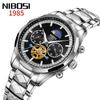 NIBOSI Business Big Metal Stainless Watch for Men Men's Watch, Watch, Chronograph, Face, Brand, Stylish, Casual, Band, Steel, Analog, Skeleton,