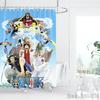 Shower Curtain One Piece Luffy Straw Hat Anime Waterproof Fabric Bathroom Curtain With Hooks, Cartoon Bath Curtain For Home Deco