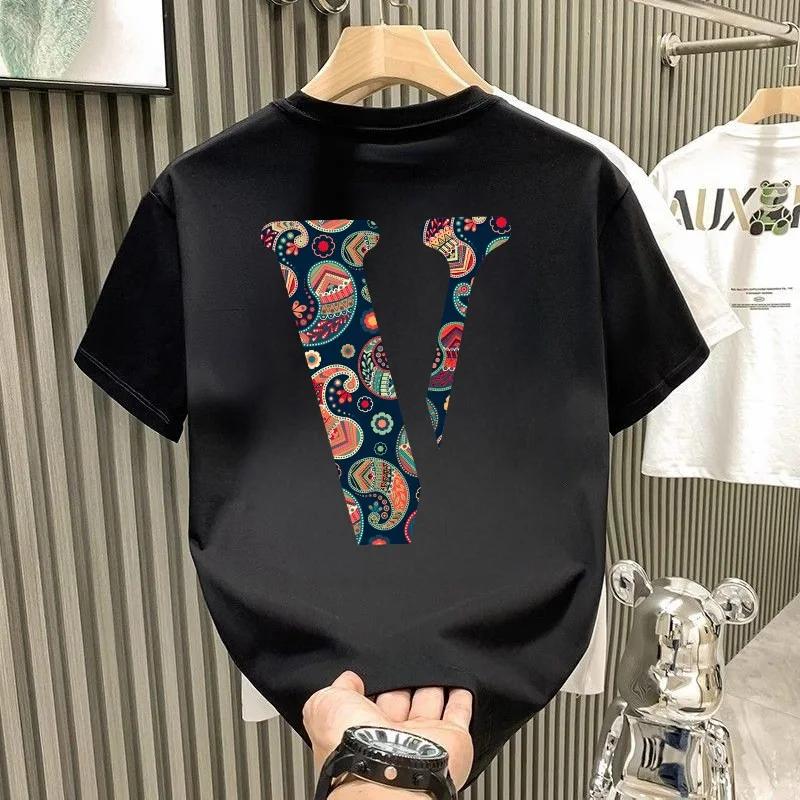 Summer Heavyweight Cotton Versatiletrendy Men's Short Sleeve T-shirt Round Neck Casual Trendy Half Sleeve Body T-shirt Top