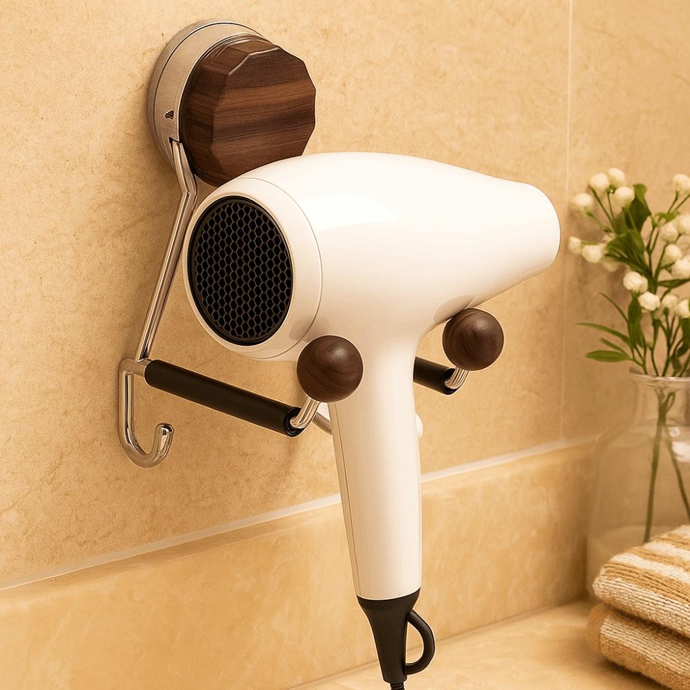 

Suction Cup Style Hair Dryer Rack Space Saving Hair Dryer Holder Home Organization Style B