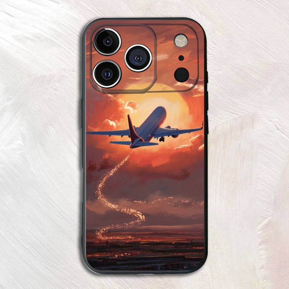

Airplane Silicone Phone Case For iPhone 17,16,15,14,13,12,11 X XR XS Plus Pro Max SE Shockproof Soft Cover iPhone17pro