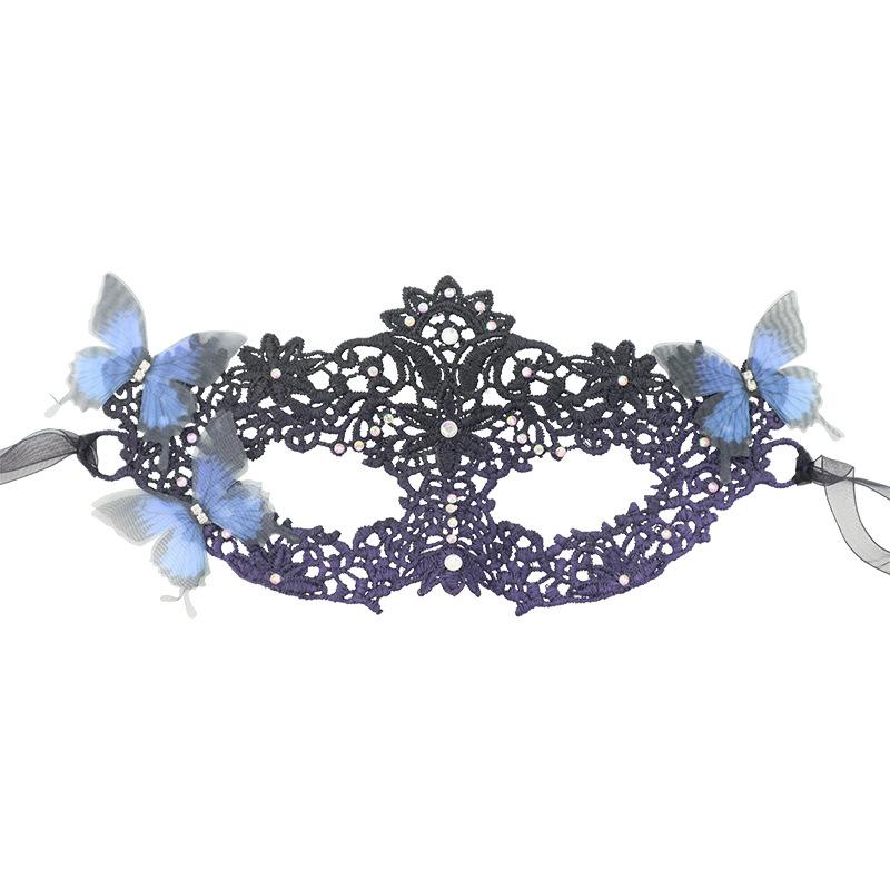 Halloween Lace Half Face, Masquerade Ball with 2-Tone Gradient Petal Design, Party Accessory
