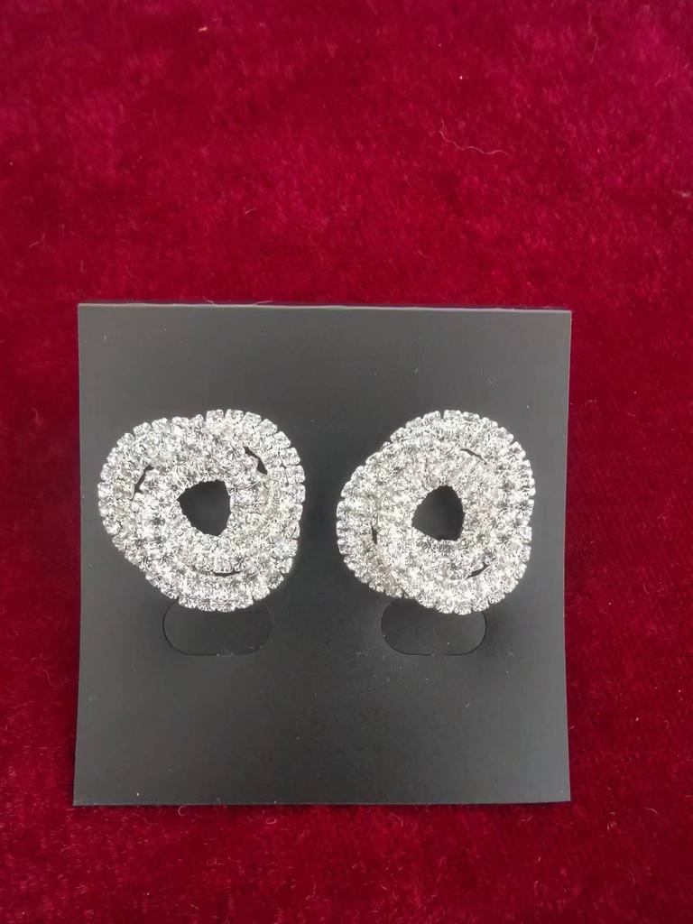 Retro Fashion High-grade Crystal Rose Earrings Women Zircon Ear Studs Wedding Jewelry Gifts