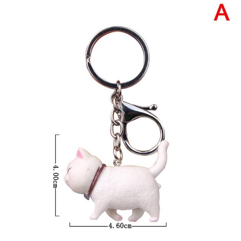 Cartoon Bow Cute Cat Keychain Bag Car Pendant Accessories Gift Creative Handmade Decoration Women KeyRing Car Trinket