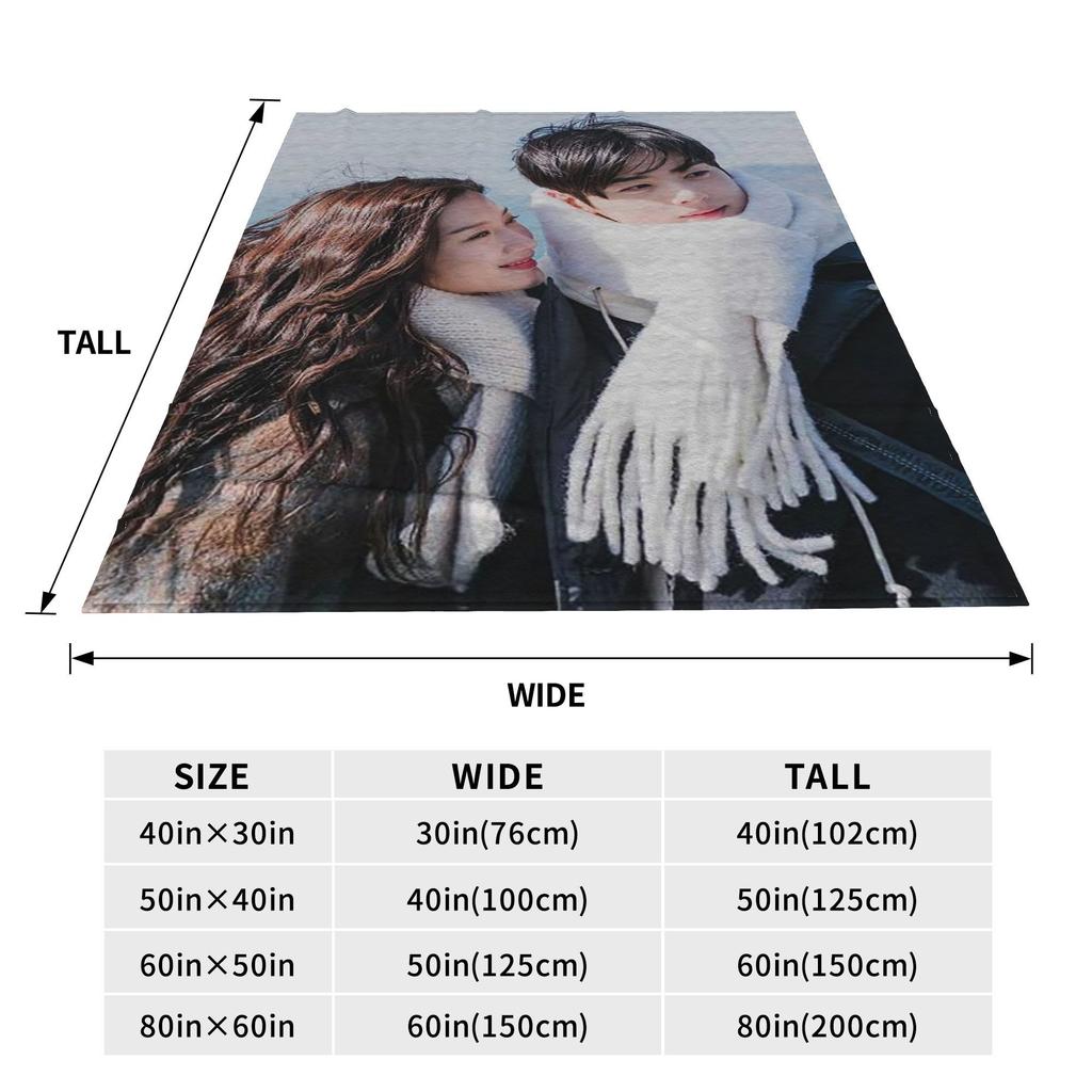Flannel Throw Blanket True Beauty Series Hwang in Youp Cha EunWoo Warm Plush Blankets Soft Bedding for Bedroom Home Picnic Sofa