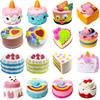 Soft Non-Toxic Strawberry Cake Squeeze Toy Simulated Food Stress Relief Fidget Toy for Boys Girls Birthday Gift