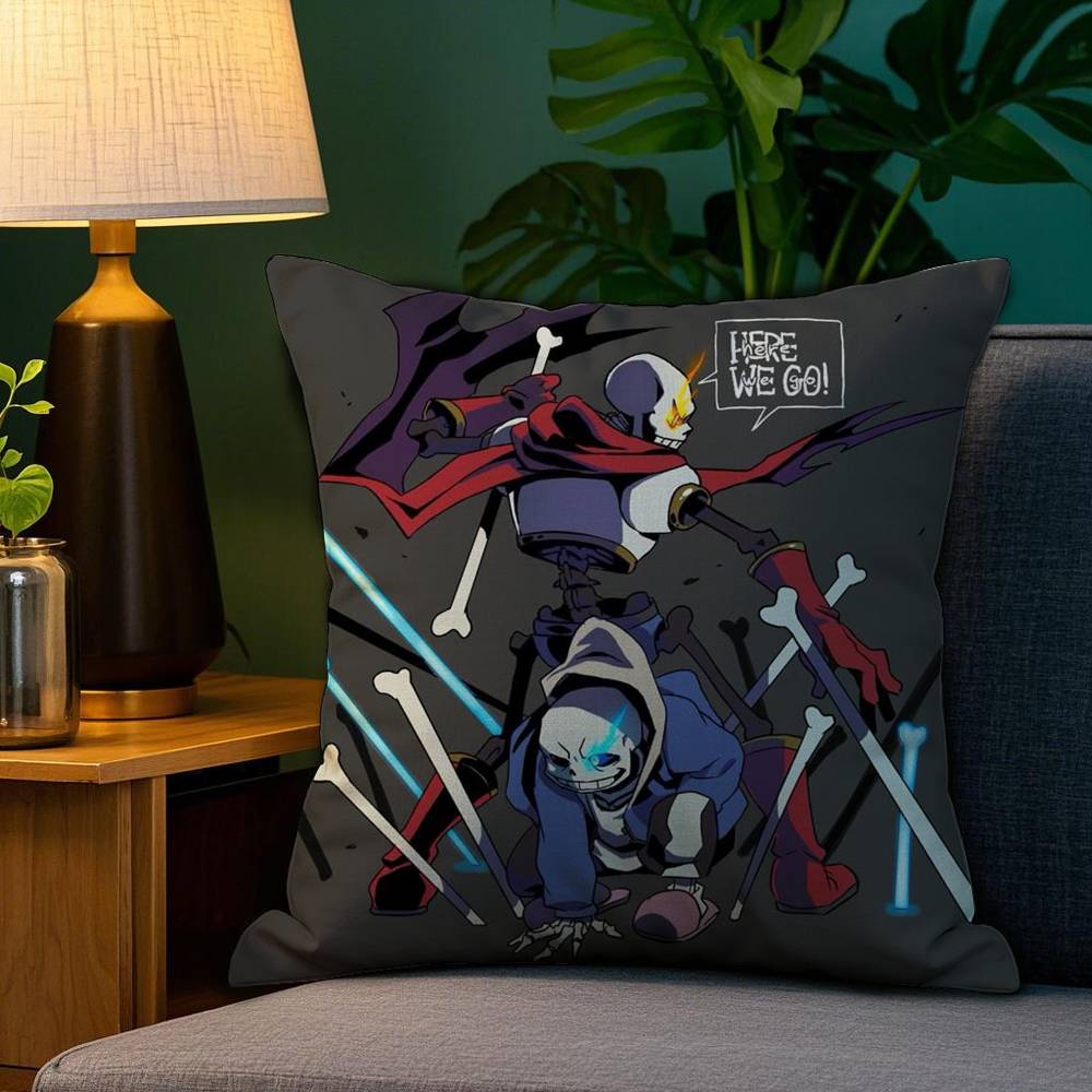 Game U-Undertale Pillow Case Sofa Living Room Bedroom Double-sided Printing Square Cushion Nap Time Cushion Cover