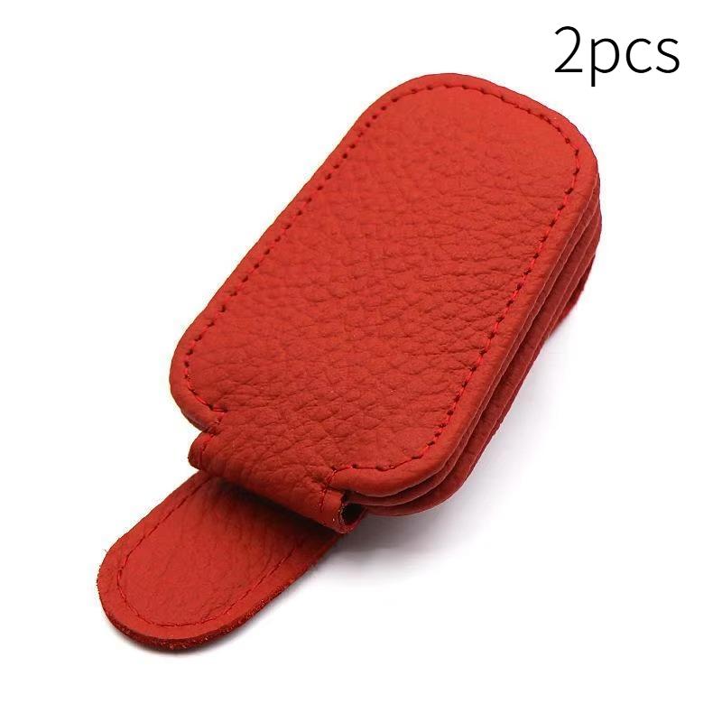Leather Magnetic Car Sun Visor Sunglasses Holder Eyeglasses Clip Ticket Card Mount Glasses Case Car Interior Accessories