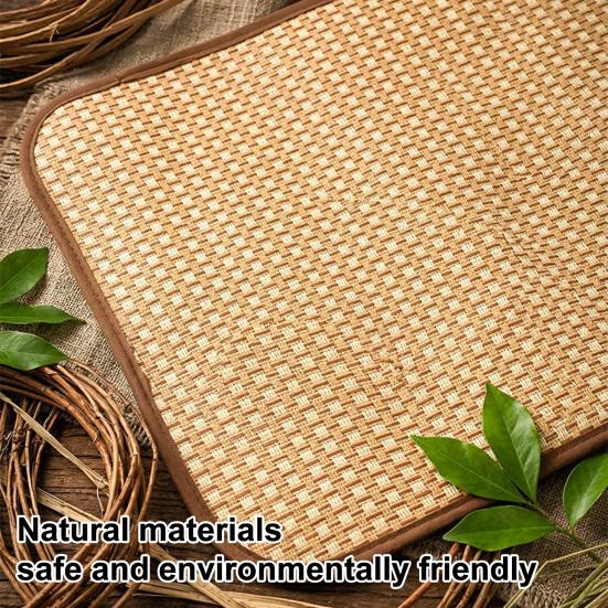 Summer Cool Mat for Pets Scratch-Resistant Wear-Resistant Large Breathable Natural Rattan Cooling Mat Anti-Slip Pet Bed