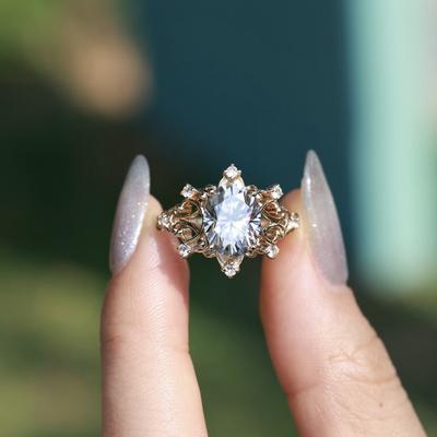Women's Colored Diamond Ring Hand-set Zircon Jewelry Creative Jewelry