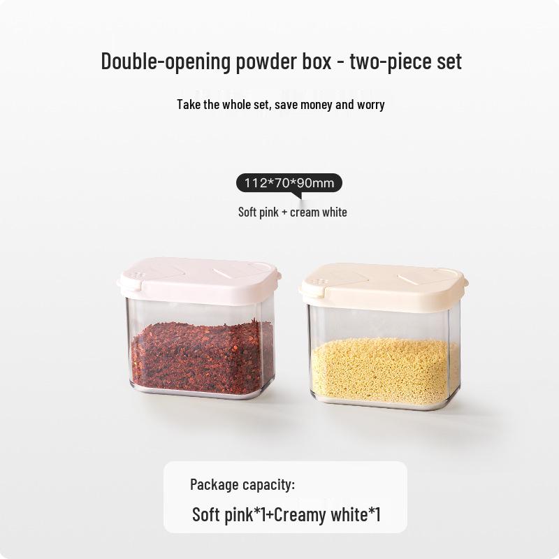 Adjustable Kitchen Seasoning Box Set with Dual-Opening Compartments