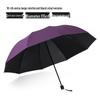 Large Dual-Purpose Sun and Rain Umbrella for 2-3 People, Reinforced Three-Fold Design with Printed Logo