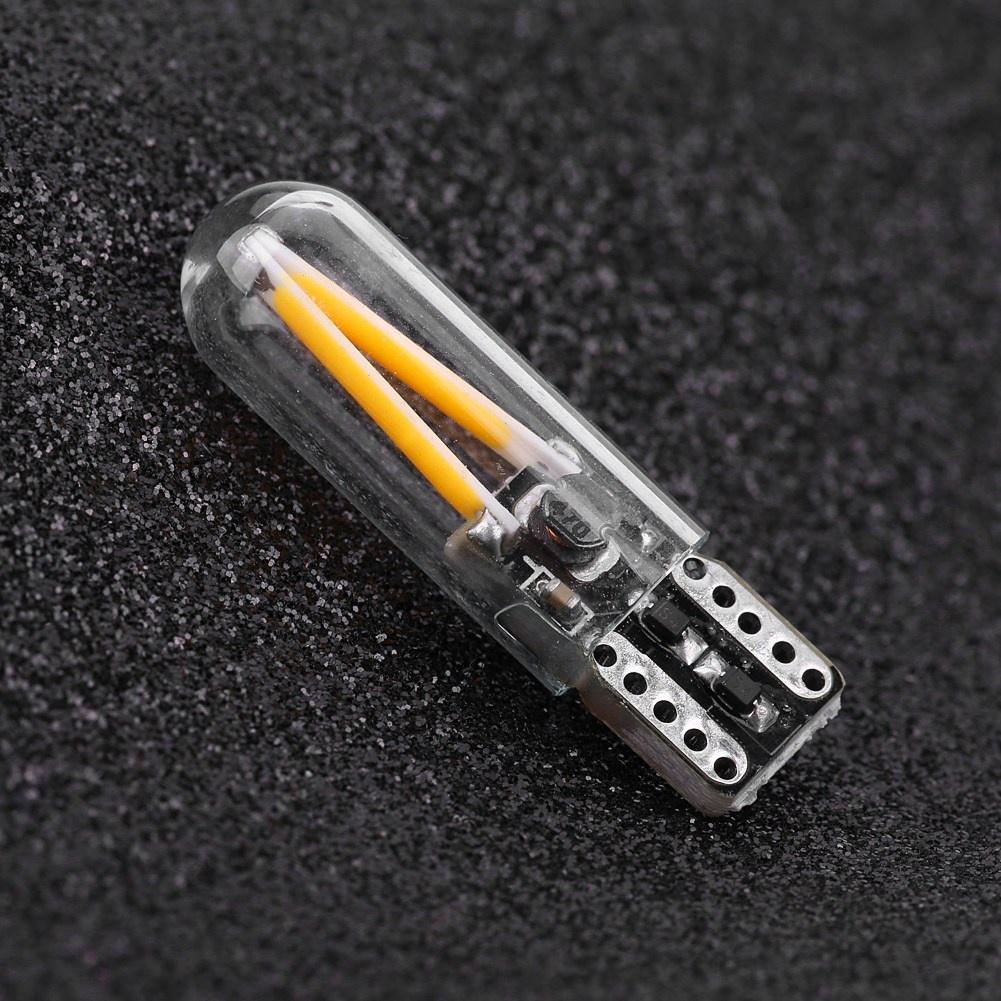 Pair of 8-28V W5W T10 Glass COB Filament LED Car Reading DRL Turn Signal LED Bulb White Light